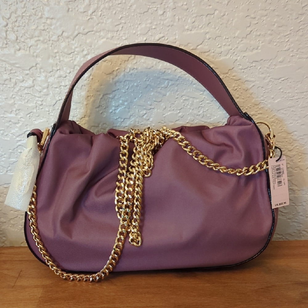 NWT Victoria Secret Curve Mini Top Handle  Crossbody Purple Bag 100% Polyester